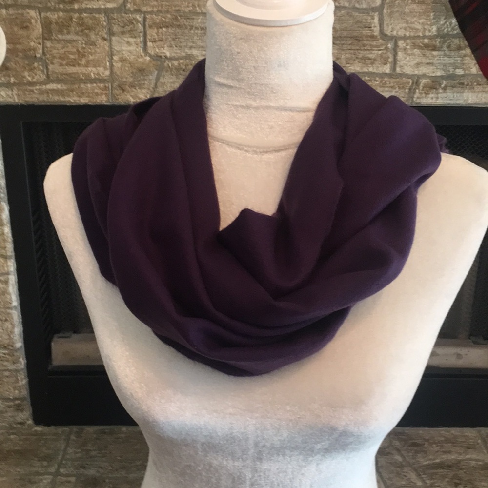 Purple fringe scarf